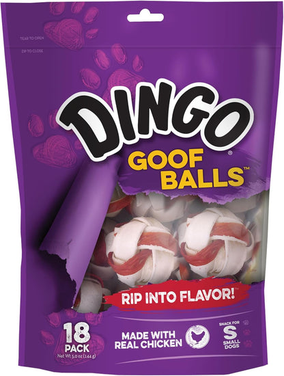Dingo Goof Balls Rawhide Treats for Small Dogs, with Real Chicken, 15 Ct | Long-Lasting Rawhide Chew Wrapped with Real Chicken, Natural Chewing Action Promotes Clean Teeth, for Adult Dogs12