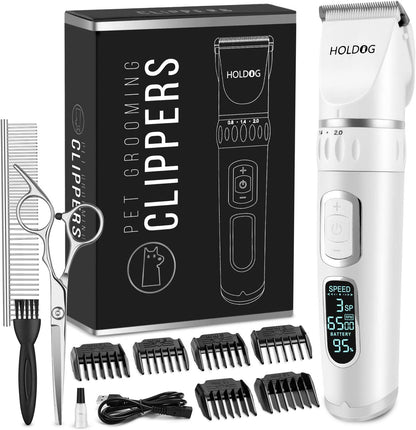 Dog Clippers Professional Heavy Duty Grooming Clipper 3-Speed Low Noise High Power Rechargeable Cordless Pet Tools for Small & Large Dogs Cats Pets with Thick Coats8