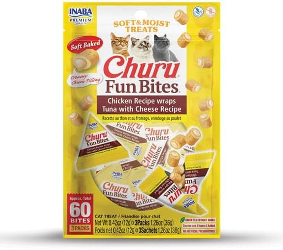 inaba-churu-fun-bites-for-cats-soft-chewy-baked-chicken-wrapped-filled-cat-treats-with-taurine-0-42-ounces-each-tetra-12-tetras-4-flavor-variety-pack