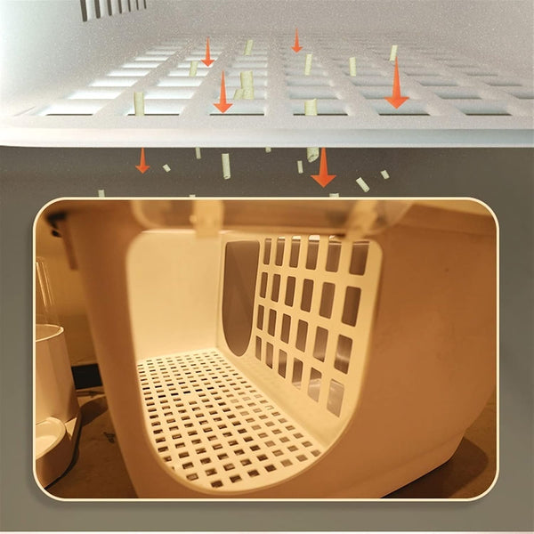Dog Potty Training Toilet ﻿ Cat Litter Tray with Corridor Semi Enclosed Box Large Creative Household Outdoor Pet Toilet Supplies Gray8