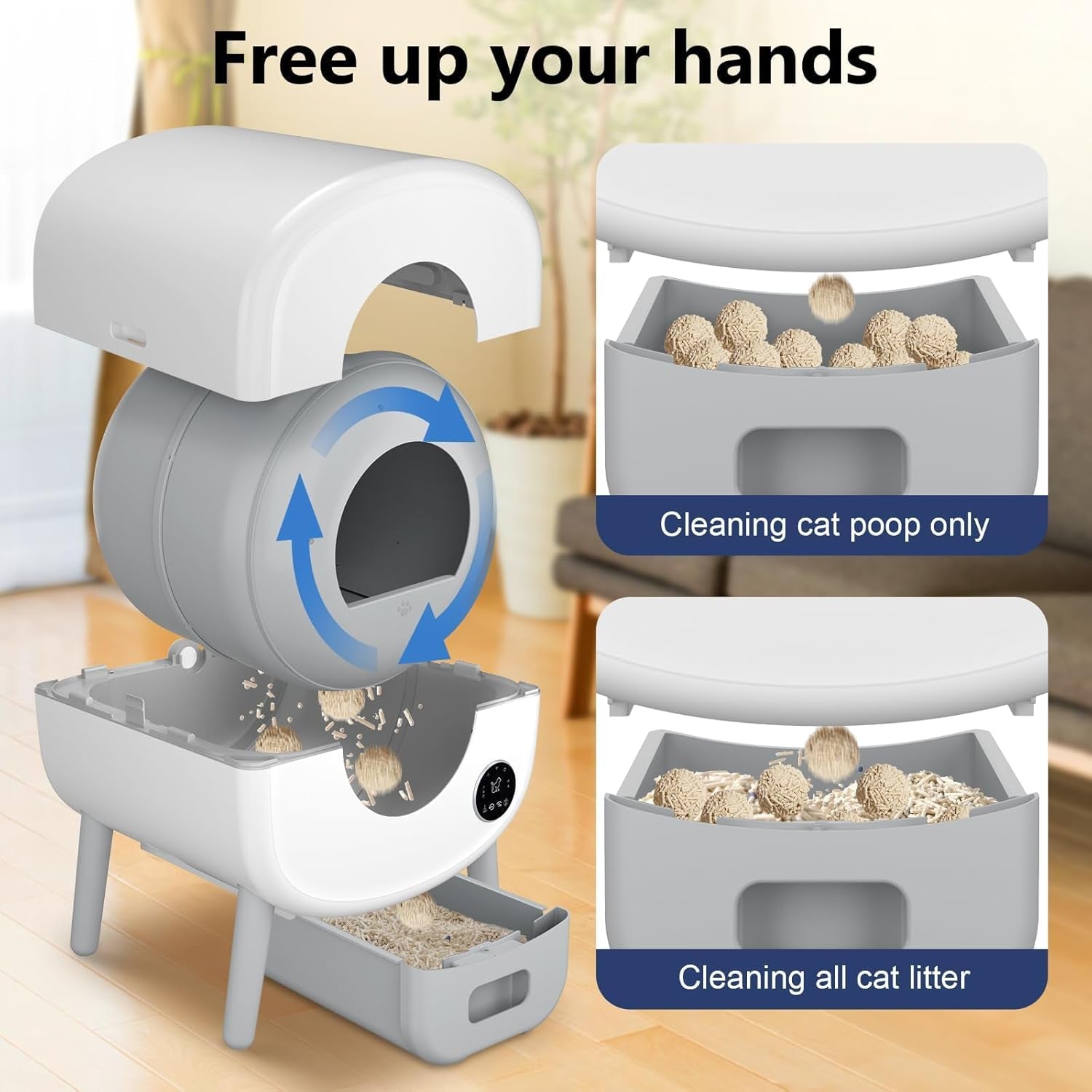cumrige-self-cleaning-litter-box-large-capacity-automatic-cat-litter-box-self-cleaning-for-cats-app-control-safety-protection-2-roll-garbage-bags-white-grey