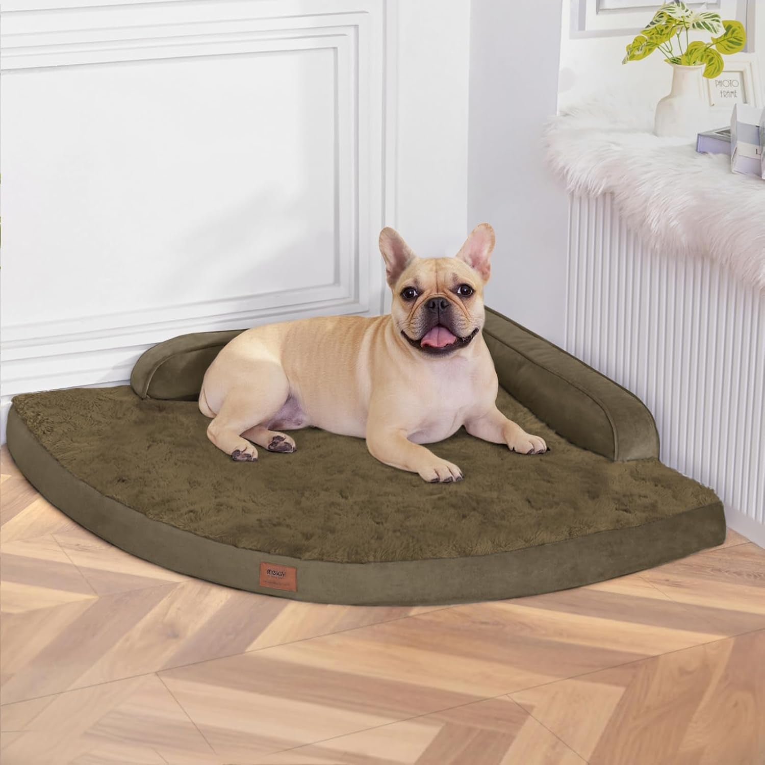 mekiy-orthopedic-waterproof-dog-bed-with-sides-for-extra-large-sizes-dogs-egg-crate-foam-waterproof-liner-anti-slip-bottom-space-saving-perfect-for-corners-and-sofa-edges-40-x-40-inch