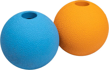 Amazon Basics Interactive Bouncy Durable Rubber Dog Toy Balls, 2.5 Inch, Multi-Color Blue/Orange, Pack of 1010
