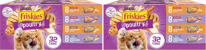 Purina Friskies Gravy Wet Cat Food Variety Pack, Poultry Shreds, Meaty Bits and Prime Filets - (Pack of 32) 5.5 Oz. Cans12