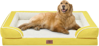 Comfort Expression Orthopedic Dog Bed for Extra Large Dogs with Bolster | Waterproof Dog Couch Bed with Washable Cover & Non-Slip Bottom, Supportive Egg Crate Foam XL Pet Bed, 42X30 Inch87