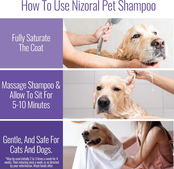 Nizoral Ketoconazole Pet Shampoo for Dogs and Cats, 16 Oz, 1% Ketoconazole, 2% Chlorhexidine Gluconate, Antifungal, Antimicrobial Support, Skin Health, Odor Control, Dog Itching Skin Relief Shampoo5