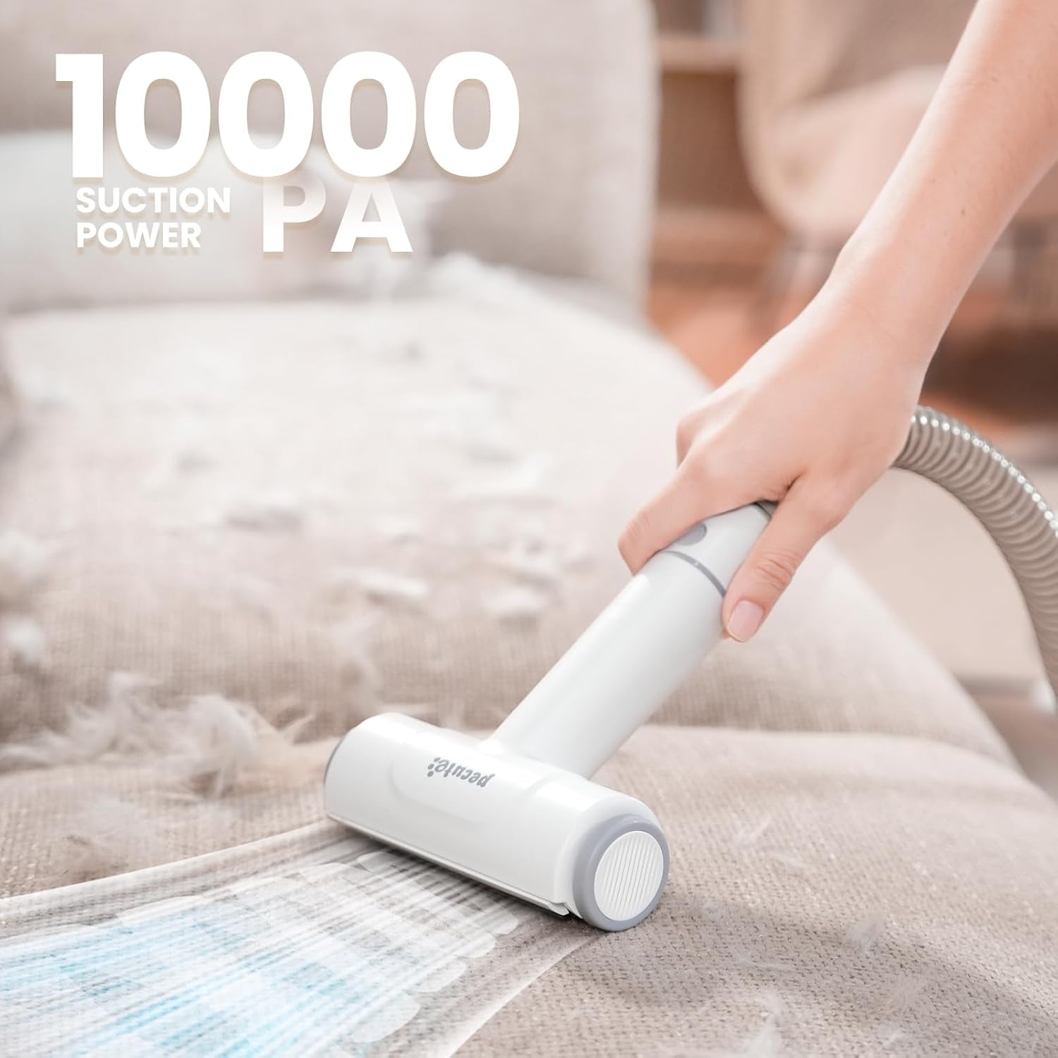 pecute-7-in-1-dog-grooming-vacuum-dryer-for-heavy-shedding-10000pa-suction-adj-suction-temp-home-salon-use-55db-low-noise-1-7l-dust-cup-reduces-flying-hair-easy-cleanup