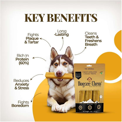 Dogsee Yak Chews for Dogs 1Lb (Medium - 6 Bars), 100% All Natural, 60% Protein, Dog Treats Medium Breed, Yak Chews Long Lasting for Aggressive Chewers, Raw Hide Free5