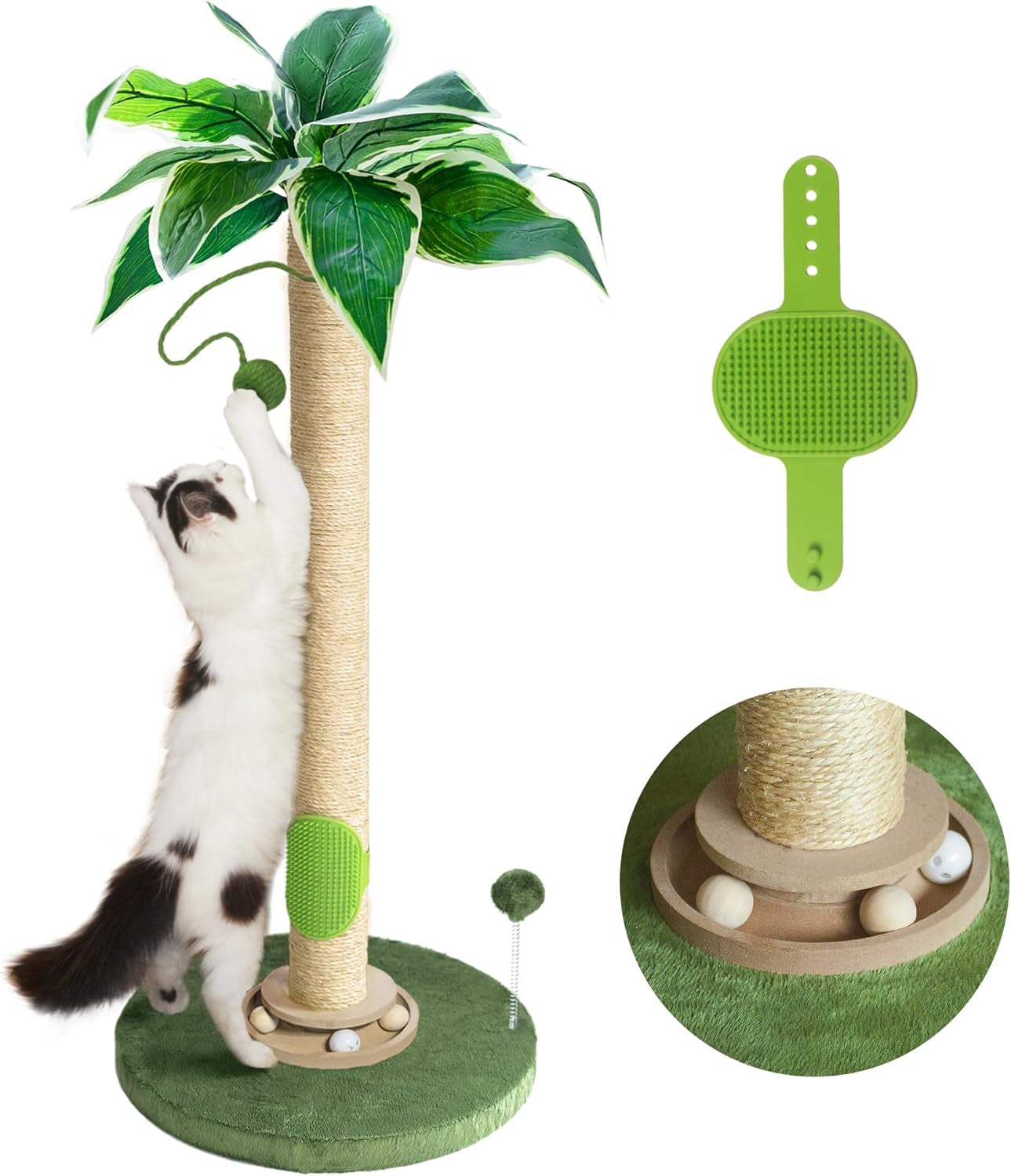 fantasreen-cat-scratching-post-35-tall-with-toy-mouse-for-indoor-cats-green