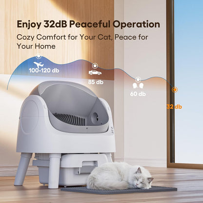 Self Cleaning Cat Litter Box, Automatic Litter Box for Multiple Cats, Integrated Safety Protection with Open-Top Design7