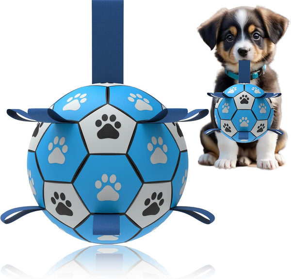 Dog Soccer Ball, Interactive Toys for Tug of War, Puppy Birthday Gifts, Tug Toy, Water Toy, World Cup Durable Balls for Small & Medium Size (6 Inch)12