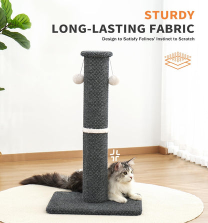 Made4Pets Tall Cat Scratching Post, 33" Modern Cat Scratcher with Hanging Balls, Heavy Duty and Thicker Scratching Post for Indoor Cats Adults, Sturdy Base Cat Scratch Post, Dark Grey8