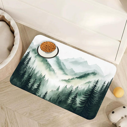 Cute Shark Dog Cat Food Mat,Absorbent Pet Feeding Mat with Rubber Backing,Non-Slip Water Bowl Placemat,Indoor Pet Accessories Supplies 12"X20"14