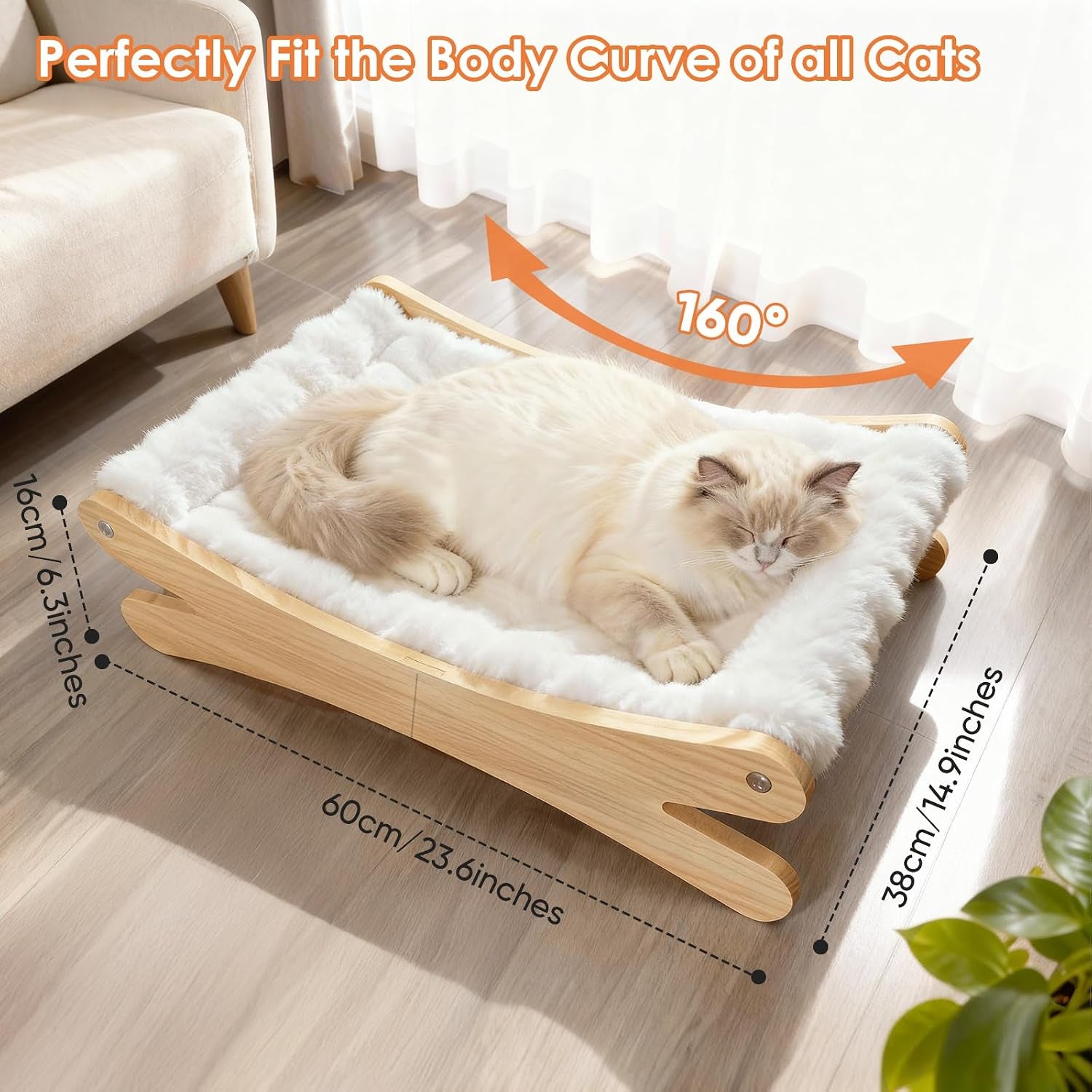 plush-elevated-cat-bed-cozy-raised-cat-hammock-with-solid-wood-frame-soft-furry-cushion-for-indoor-cats-small-dogs-multi-color-optionswhite