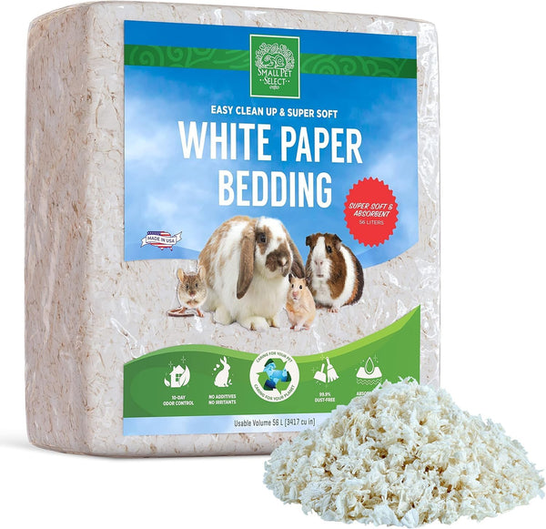 Small Pet Select Unbleached White Paper Bedding, 178L | Soft Absorbent Natural Bedding, Odor Control, Made in USA, for Guinea Pigs, Rabbits, Hamsters & Small Pets10