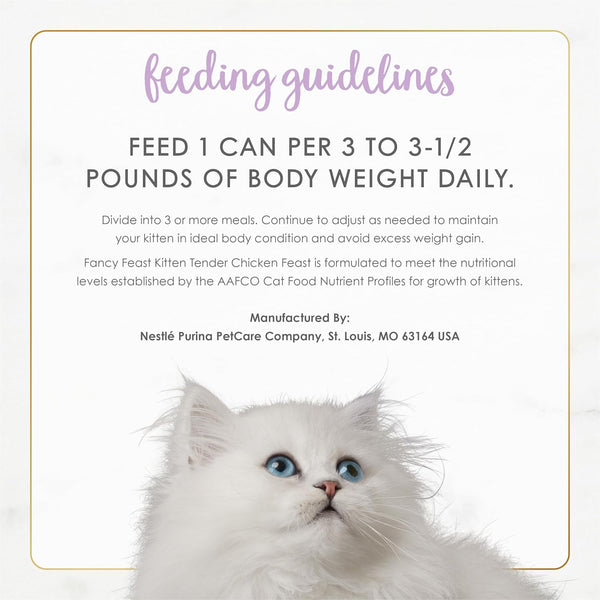 Purina Fancy Feast Kitten Tender Chicken Feast Wet Kitten Food Pate - (Pack of 24) 3 Oz. Cans8