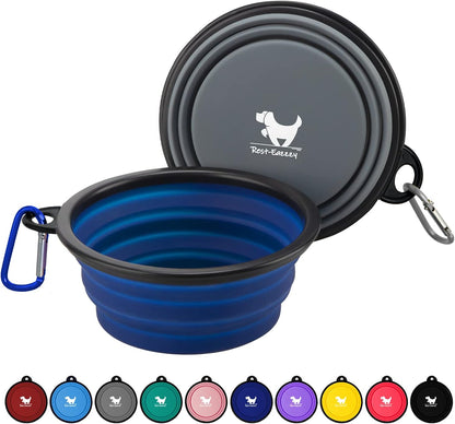 Collapsible Dog Bowls for Travel, 2-Pack Dog Portable Water Bowl for Dogs Cats Pet Foldable Feeding Watering Dish for Traveling Camping with Carabiners, BPA Free (Grey&Black, Small (Pack of 2))10
