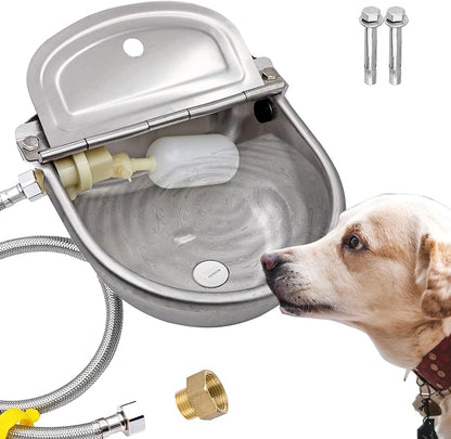 Automatic Dog Water Bowl Dispenser Large Size Pet Waterer Feeder Stainless-Steel Water Trough for Poultry and Small Livestock9