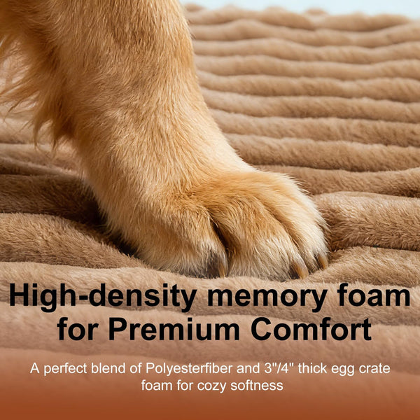 Waterproof Orthopedic Dog Bed for Medium Dogs Brown | Non-Slip Egg-Crate Memory Foam Dog Couch Pet Bed with Sides Removable Washable Cover for Crate3