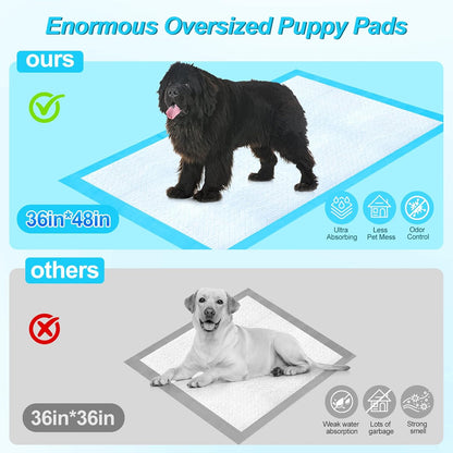 Pee Pads for Dogs 36"X48" 40 Count, Puppy Pads Extra Large, Disposable Thicken Pet Training Pads for Cats Doggie Rabbits, Incontinence Underpads Ultra Absorbent & Quick-Dry, Leakproof Potty Pads2