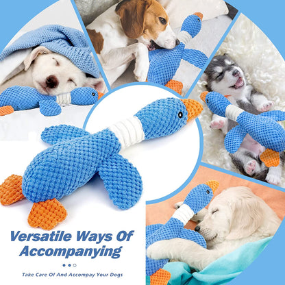 Vitscan Upgraded Goose Indestructible Dog Toys for Aggressive Chewers Small Medium Large Breed, Crinkle Squeaky Plush Dog Puppy Chew Toys for Teething, Duck Puppy Toys6