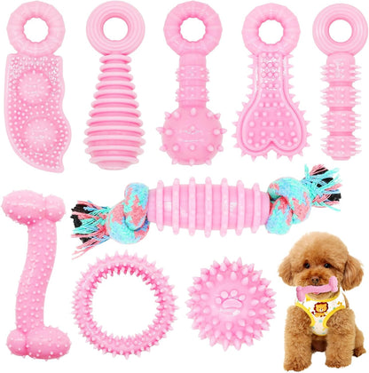 Puppy Toys, 6 Pack Dog Chew Toys for Puppy, Cute Pink Small Dog Toys, Puppy Teething Toys for Puppies, Soft Durable Interactive Chew Toy for Small Dogs11