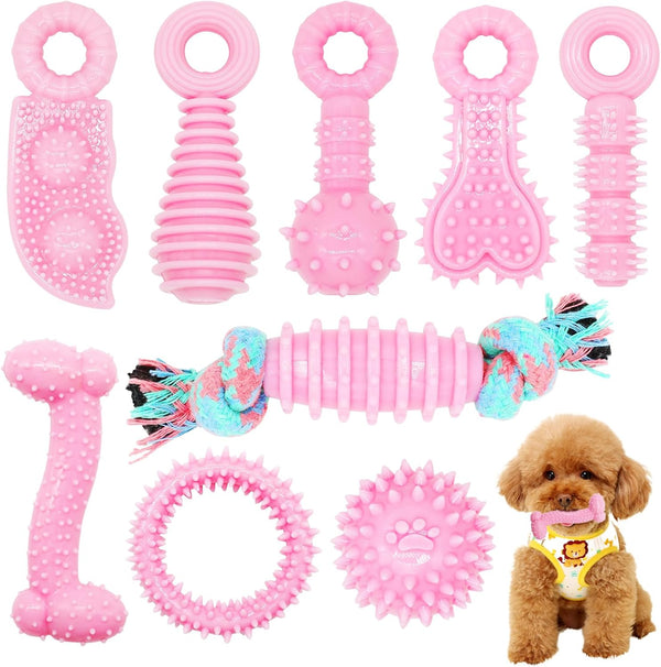 Puppy Toys, 6 Pack Dog Chew Toys for Puppy, Cute Pink Small Dog Toys, Puppy Teething Toys for Puppies, Soft Durable Interactive Chew Toy for Small Dogs11