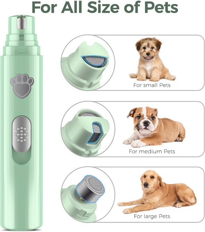 VIWIK Dog Nail Grinder, 2-Speed Rechargeable Dog Nail Trimmers for Large Medium & Small Dogs, Upgrade Professional Electric Pet Paws Grooming, Quiet Puppy Grooming Tool, for Dogs Cats2