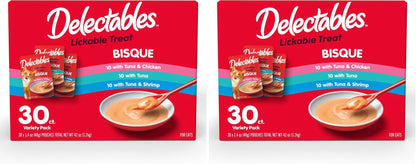 Delectables Bisque Lickable Wet Cat Treats - Chicken, Tuna & Shrimp, 12 Count14