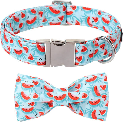 Lionet Paws Boy Dog Collar with Bowtie, Comfortable Adjustable Cute Navy Blue Bow Tie Collar for Male Dogs Gift, Xlarge, Neck 16-26 Inches15