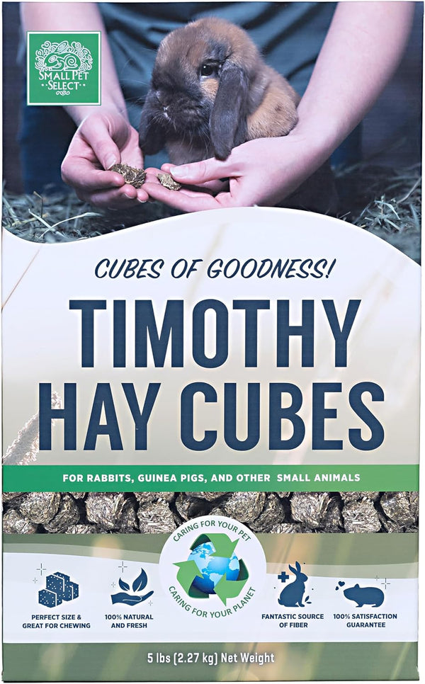 Small Pet Select - Straight Timothy Hay Cubes - 100% All Natural Timothy Hay, Not Blended - Delivered Fresh, Guarantee, (5 Lb) | 100% Natural Timothy, Not Blended, Delivered Fresh, Compressed Forage, for Chinchillas, Bunnies & Small Pets6