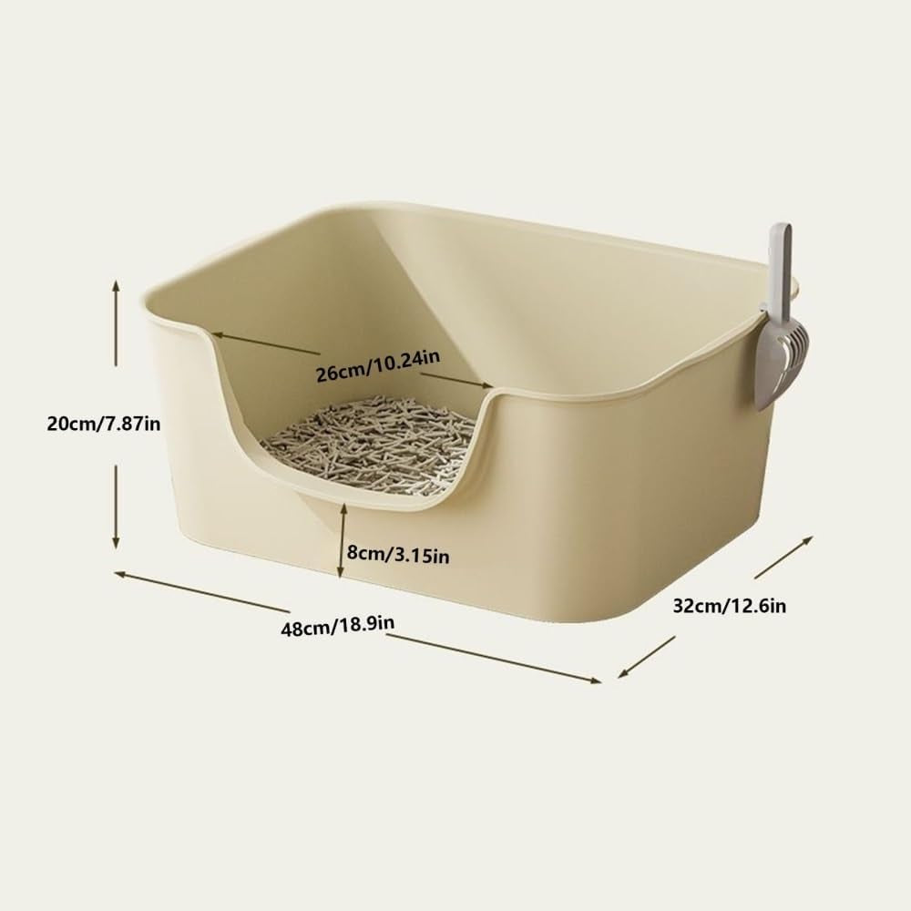 pet-supplies-large-anti-splash-litter-box-with-high-sides-easy-clean-cat-pan-includes-scoopgray