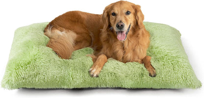 EHEYCIGA Fluffy Dog Crate Bed for Extra Large Dogs, Plush Faux Fur Pad, Calming anti Anxiety XL Bed for Crate, Washable Soft Warm Dog Mat with Non-Slip Bottom, Grey21