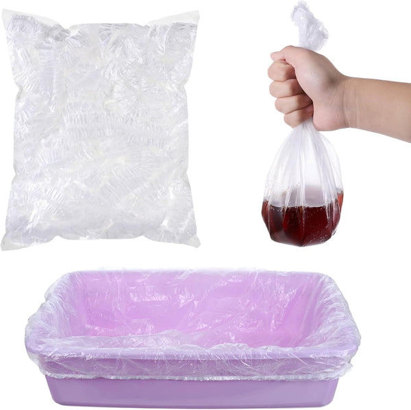 50 PCS Disposable Plastic Cage Liners, Small Animals Leak Proof Toilet Film Litter Pan Bags Film Litter Box Liner for Rabbits, Guinea Pigs, Chinchillas, Hedgehogs, Birds1