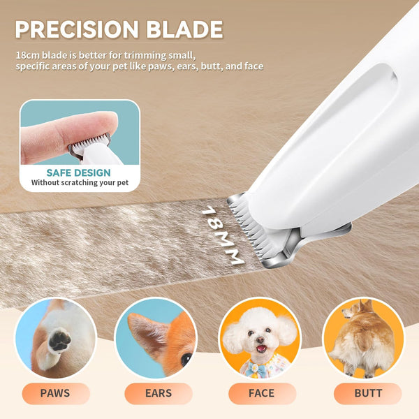 2026 New Pet Precision Trimmer, Dog Paw Trimmer with LED Light, Ultra Quiet | IP68 Waterproof, Dual-Speed Motor, Suit for Trimming Paw, Ear, Face, Butt, Eyebrows, USB Rechageble3