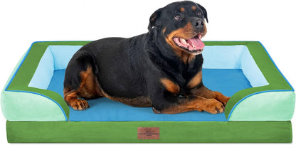 Comfort Expression Orthopedic Dog Bed for Extra Large Dogs with Bolster | Waterproof Dog Couch Bed with Washable Cover & Non-Slip Bottom, Supportive Egg Crate Foam XL Pet Bed, 42X30 Inch154