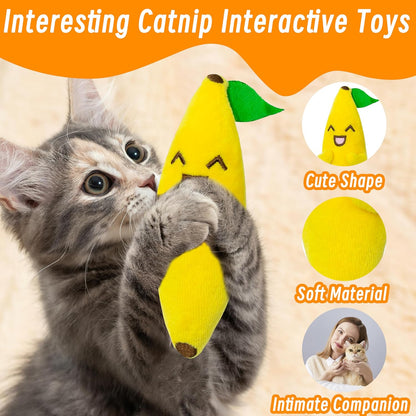 Seyezo Catnip Toys for Indoor Cats, 5 Pack Cat Toys for Cats, Fluffy Catnip Toys for Chewing Playing, Interactive Kitten Toys, Catnip Filled Kitty Chew Teething Toys, Cat Chew Toys, Vegetable,5 Pcs3
