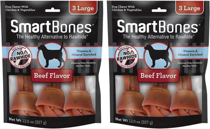 Smartbones Dog Chews, Treat Your Dog to Rawhide-Free Dog Bones, Made with Real Meat and Vegetables, 3 Large16