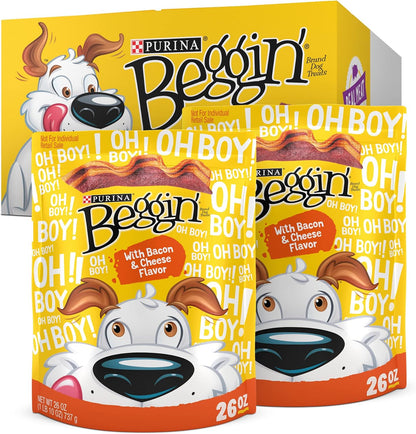 Purina Beggin' Strips with Real Meat Dog Training Treats with Bacon and Cheese Flavors - (Pack of 2) 26 Oz. Pouches1