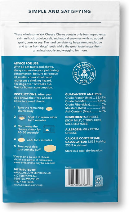 Amazon Brand - Wag Yak Cheese Himalayan Dog Chews, Dog Treats for Medium Size Dogs, All Natural, High Protein for Aggressive Chewers, 15-35 Lbs, 3 Count, 6.9 Oz4