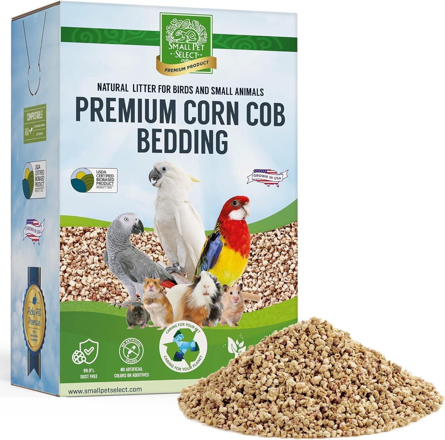 small-pet-select-corn-cob-bedding-litter-100-natural-12-lb-safe-absorbent-cage-litter-low-dust-for-hamsters-guinea-pigs-birds-gerbils-reptiles-small-pets