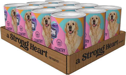 A Strong Heart Wet Dog Food, Cuts in Gravy with Beef — 13.2 Oz Cans (Pack of 12), Complete & Balanced, All Life Stages, Made in USA20