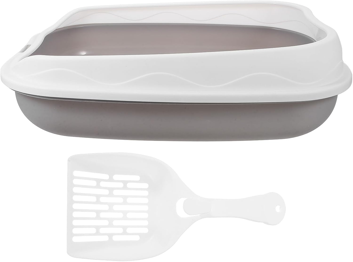 artibetter-semi-enclosed-cat-litter-box-with-scoop-small-gray-kitten-litter-pan-splash-resistant-open-design-pet-toilet-for-cats-and-kittens-suitable-for-indoor-housebreaking