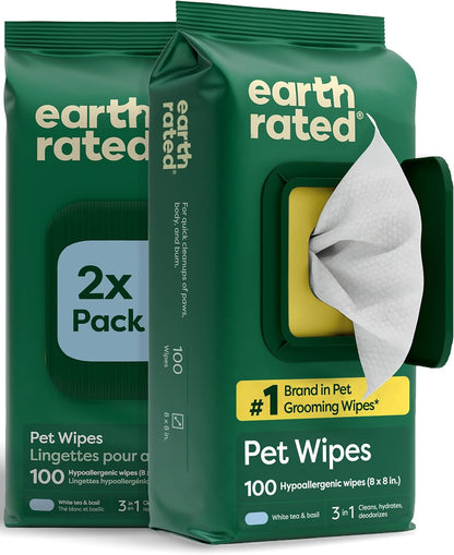 Earth Rated Dog Wipes for Paws & Butt, Deodorizing, Unscented, 100Ct | Hypoallergenic, 3-In-1 Cleaning and Hydrating, for Grooming Paws, Body and Butt14
