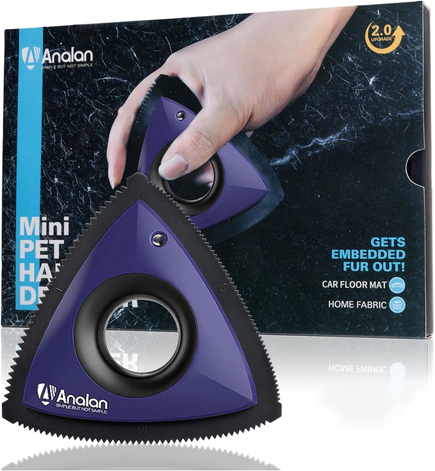 analan-mini-pet-hair-remover-for-car-detailing-dog-hair-tool-brushblack-deep-cleaning-reusable-rubber-gentle-on-fabrics-triangle-design-for-car-interiors-couch-rugs-carpet-mats-furniture