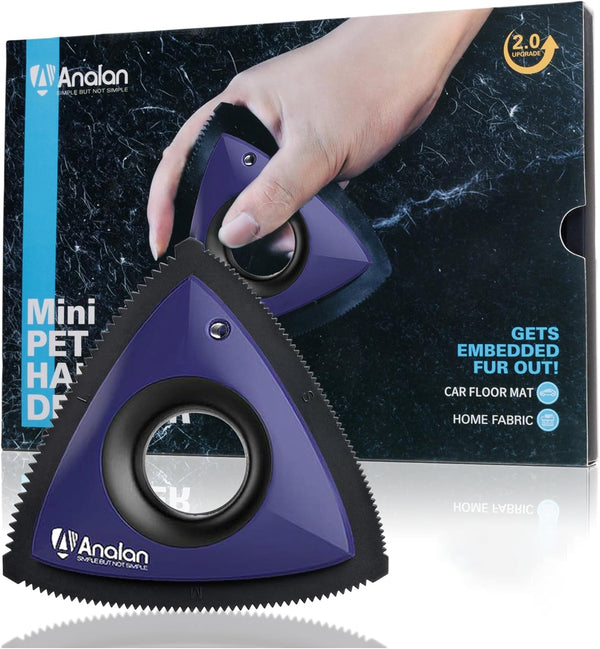 Analan Mini Pet Hair Remover for Car Detailing Dog Hair Tool Brush(Black) | Deep Cleaning, Reusable Rubber, Gentle on Fabrics, Triangle Design for Car Interiors, Couch, Rugs, Carpet, Mats & Furniture11
