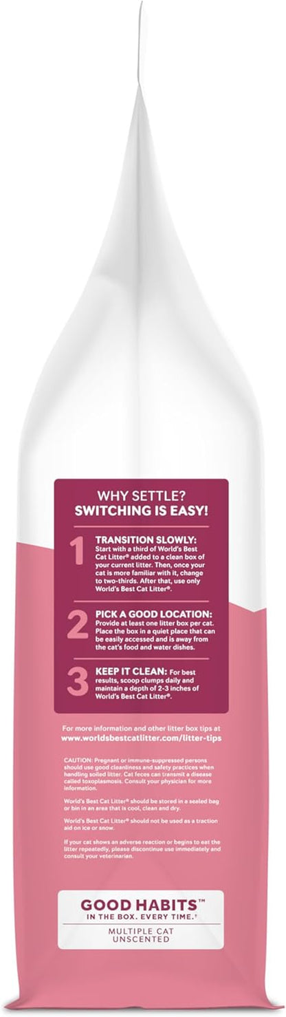 World'S Best Cat Litter, Good Habits Cat Attract Litter, Unscented, 15 Lb | Attracts Cats and Kittens with Plant-Based Attractant; Natural Corn Litter, Quick Clumping, Flushable, 99% Dust Free Formula3