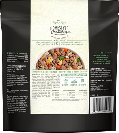 Freshpet Beef, Chicken & Turkey Homestyle Creations Dog Food, 16 Ounce3