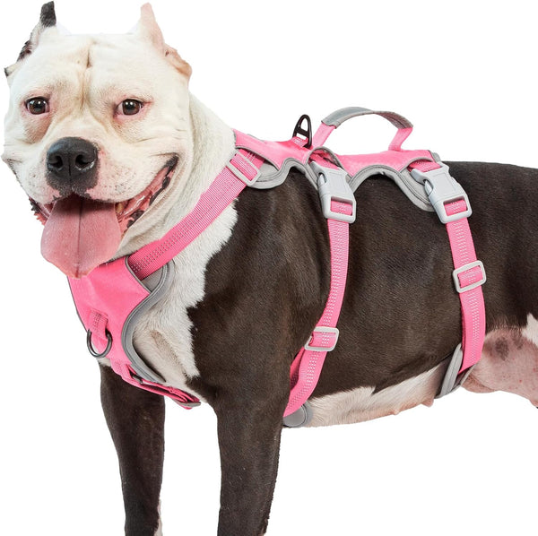 Huntboo Escape Proof Dog Harness, Escape Artist Harness, Reflective Harness with Padded Handle, Breathable, Durable, Adjustable Vest for Medium Dogs Walking, Training, and Running Gear (Blue, M)12