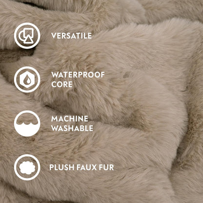 Paw Inspired Waterproof Dog Blanket, 40X30 Inch Size, Beige | Soft Faux Fur Throw, Fur-Resistant Fleece, Washable Pet Blanket, Waterproof Protection for Couch, Bed, Furniture, Crate, Car5